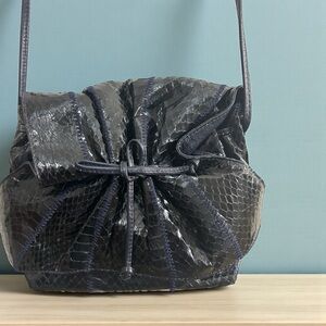 Elegant navy Textured Women's Shoulder Bag